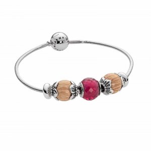 Bordeaux ezüst karkötő