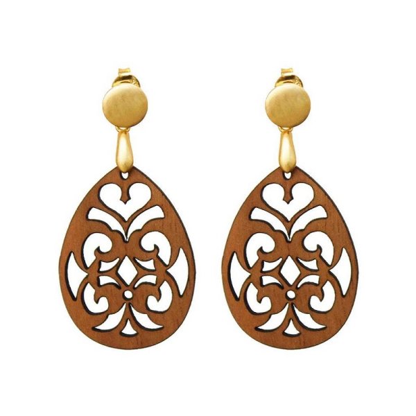 Fából készült fülbevaló Bohéme Dió