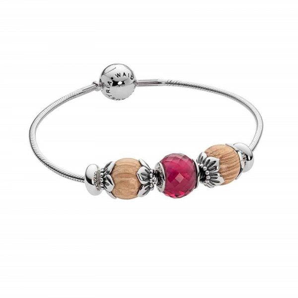 Bordeaux ezüst karkötő