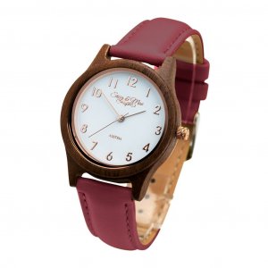 Sissy bordové fa karóra